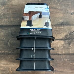 Mainstays Black Bed Risers Set